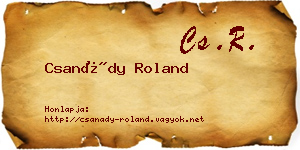 Csanády Roland névjegykártya